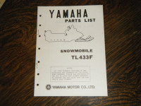 Yamaha TL 433F  Snowmobile Parts List 1973