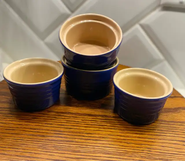 Le Creuset Stoneware Stackable Ramekins - Set of 4 in Indigo in Kitchen & Dining Wares in St. Albert - Image 9