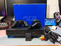 PS2 Phat with box, controllers, cords and memory card