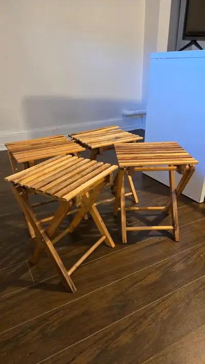 Set of 4 IKEA BJURÖN Solid Wood Plant Stands / Stools, View more