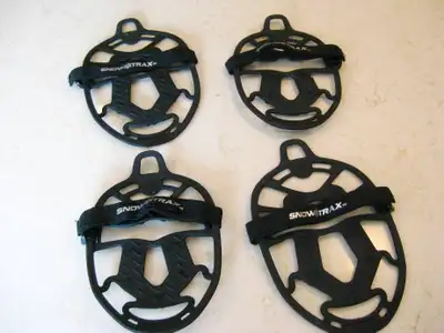 2 Pairs Snow Trax Adjustable Winter Traction Boot Shoe Grippers, View more