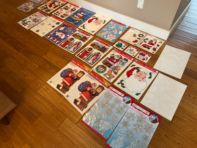 Vintage Xmas Window Decals Lot x26, View more