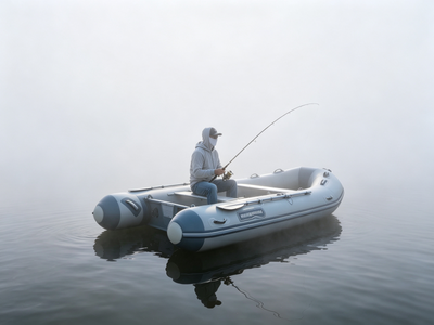 12.5 ft inflatable boat great for fishing and family use, View more