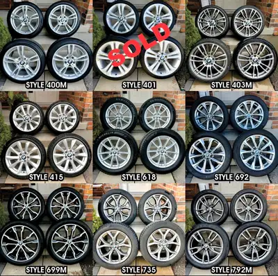 PIC #2: 5x120 18” OEM BMW rims 400M with all season Pirelli P7 Run Flat tires $1,000 PIC #3: 5x120 1...