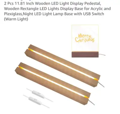 New Wooden LED Light Display Base 2 Pieces , View more