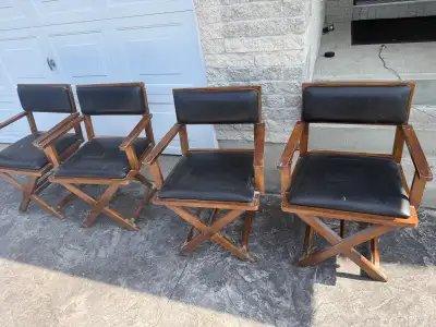 Set of 4 Wooden Director-Style Chairs, View more