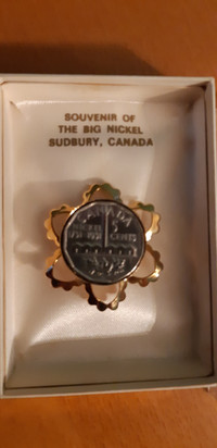 Vintage NIB Pin "SOUVENIR OF THE BIG NICKEL SUDBURY, CANADA"