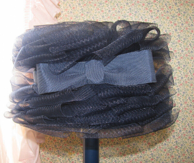 Ladies Vintage Hats Blue Ribbon w/Bow & Black w/Feathers 2 Style in Arts & Collectibles in Saint John - Image 3