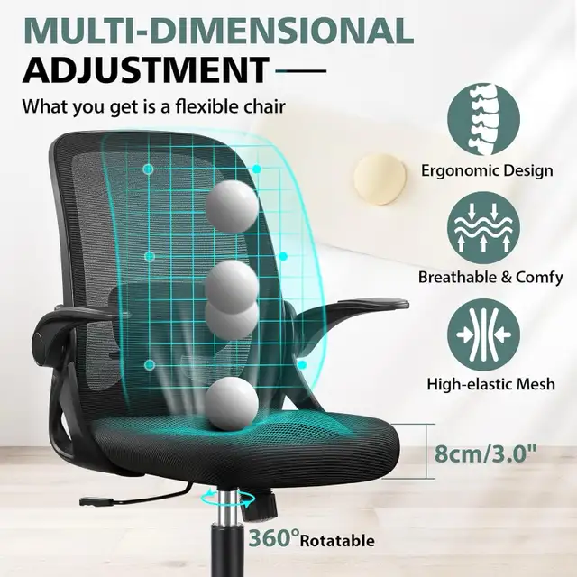 Office Chair Ergonomic Desk Chair with Lumbar Support in Chairs & Recliners in Markham / York Region - Image 7
