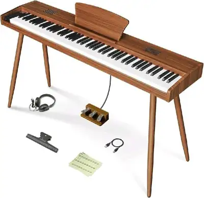 Longeye, Digital Piano 88 Keys Wood Piano, Semi Weighted Electri, View more