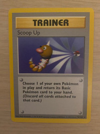 Pokemon SHADOWLESS Trainer Scoop Up card - base set