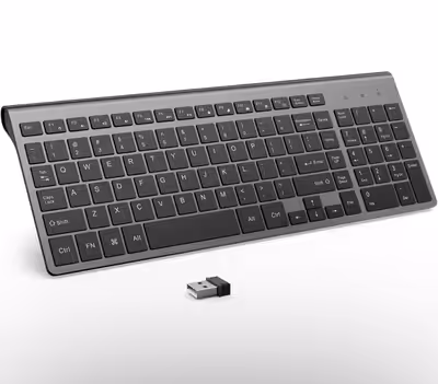 Compact Wireless Keyboard- cordless keyboard is cmpact and slim,which is perfect for saving desktop...