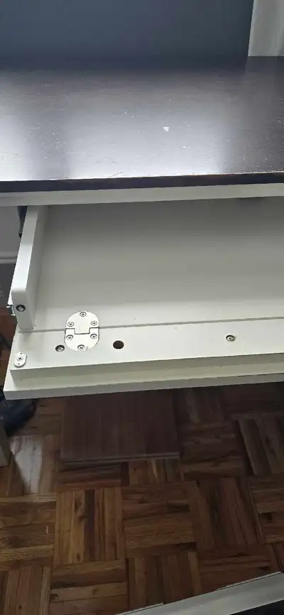 Desk with keyboard drawer., View more