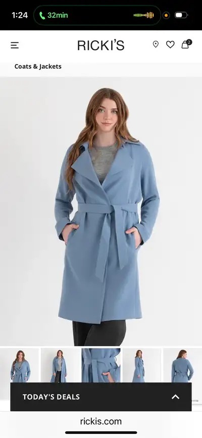 Rickis’s Belted Trench Coat XS Brand new, got wrong size but it is final sale and can’t be returned....