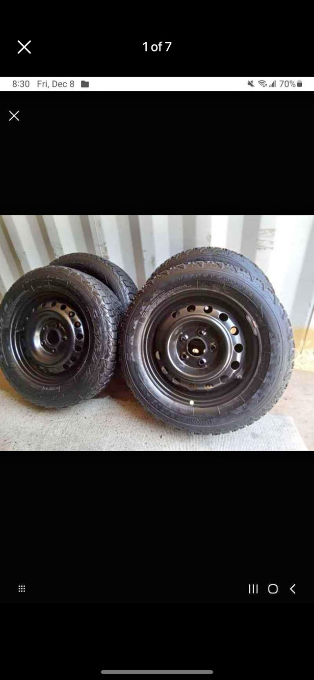 Set of 4 FIRESTONE winter tires rims(195 65 15) pattern (5×114.3 in Tires & Rims in Oakville / Halton Region