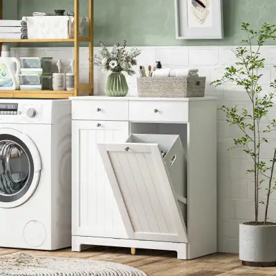 Laundry Cabinet, Tilt Out Laundry Hamper Cabinet with 2 Baskets, View more