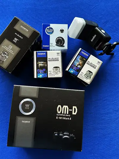 Olympus Digital Camera DSLR Om-d E-m1 Mark II with leneses, View more