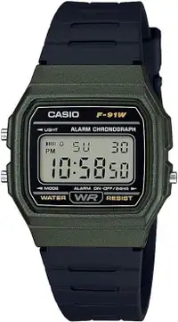 Casio F-91W Alarm Chronograph Wrist Watch In Rare Military Green