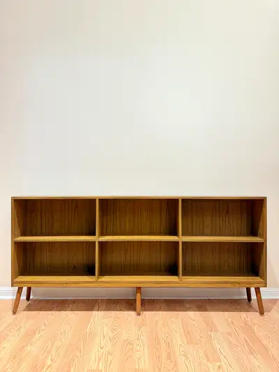 Mid Century Low Bookshelf (faux teak), View more