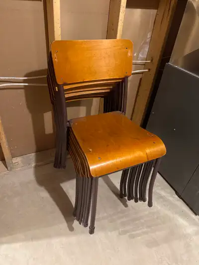 Stackable chairs vintage school chairs, View more