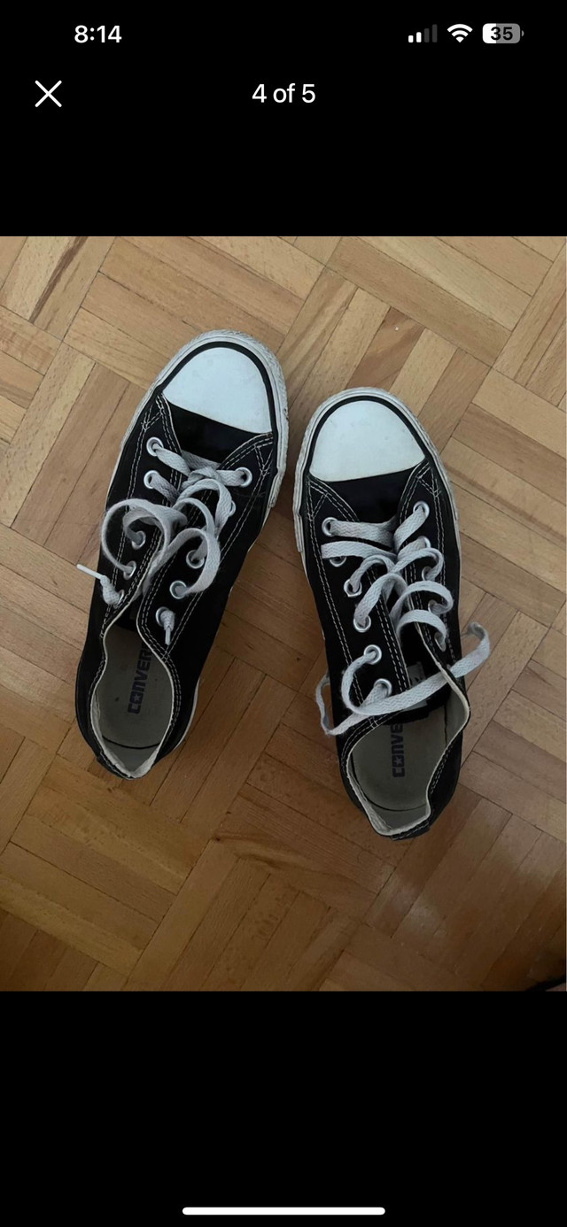 Unisex black converse size 6 men n 8 women  in Women's - Shoes in City of Toronto - Image 2