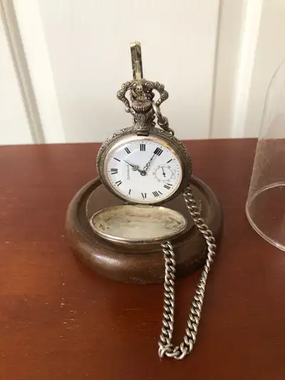 Caravelle Pocket Watch, circa 1970. Manual winding. Lid spring mechanism is broken, otherwise in exc...