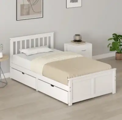 Aosom twin bed with storage drawers, View more