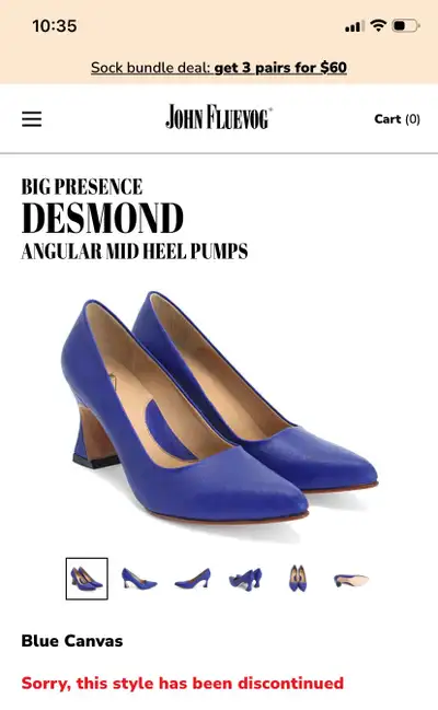 Fluevog Blue Canvas Desmond size 7, View more