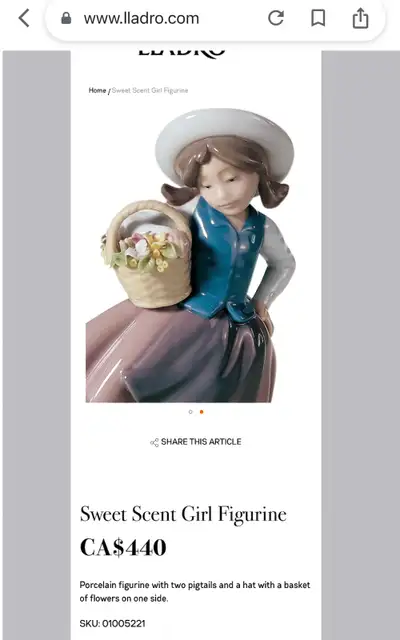 Lladro Sweet Scent Girl Figurine,Original Box And COE., View more