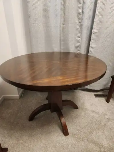 Round Solid Wooden Dining Table - Mint Condition, View more