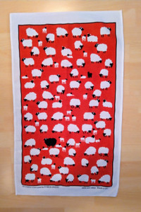 Vintage Tea Towel, Black Sheep design, made in UK