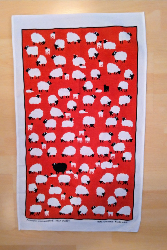 Vintage Tea Towel, Black Sheep design, made in UK in Kitchen & Dining Wares in Oakville / Halton Region
