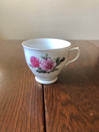 Vintage Pink Rose Tea Cup Made in China Flower Mad Hatter Party