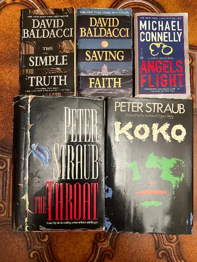 Five Bestseller Books by Baldacci, Connely and Straub, View more