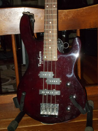 typhoon bass  electric guitar red ,  like new condition