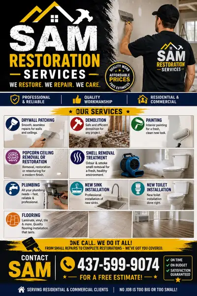 Sam renovation and restoration services, View more