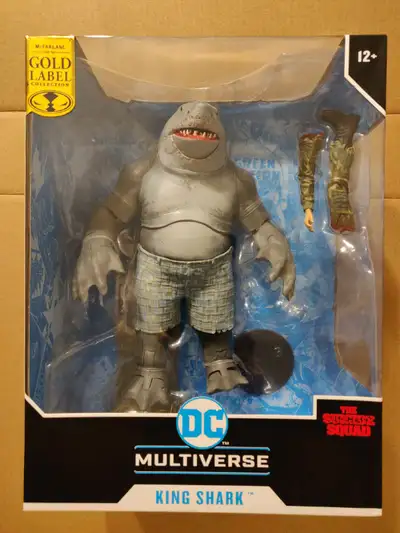 New McFarlane Gold Label DC Multiverse The Suicide Squad Live Action Movie King Shark (rare bloody v...