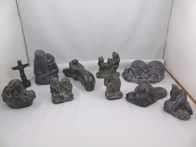 Collection 10 Inuit Carvings Figurines Sculptures Wolf Orginials in Home Décor & Accents in City of Halifax