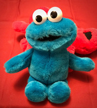 TICKLE ME COOKIE MONSTER! Vintage Tyco Plush Toy