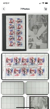 Canada hockey series of century stamp pane signed rare