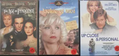 Boîte 74 Michelle Pfeiffer 04 en DVD 1 - the age of innocence 2 - Jackie et moi 3 - Intime et person...
