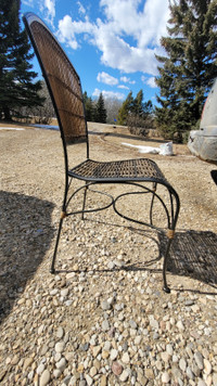 Wrought Iron Bamboo Accent Chairs