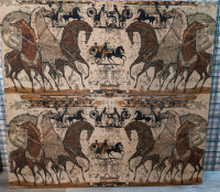 Framed Fabric Wall Art - Etruscan Horse and Chariot