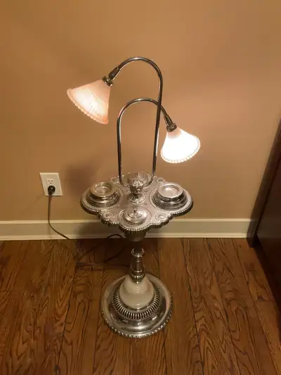 Vintage art deco floor lamp with ashtray, View more