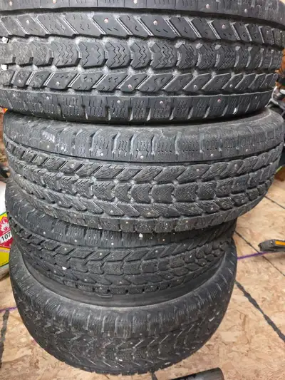 FIRESTONE WINTER FORCE (LT) TIRES LT 245/75/16 USED FOR 1 WINTER STUDED EXCELLENT SHAPE $800 obo