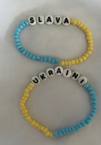 Hand Beaded - Glass Beads - Slava Ukraini Bracelets