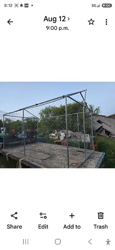 Fence Enclosure/ Kennel; Storage; constructed galvanized non rusting steel/ chain-link fencing with...