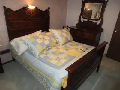 Price dropAntique Bedroom Suite, 3 Piece, Made 1903, by Knechtel, View more
