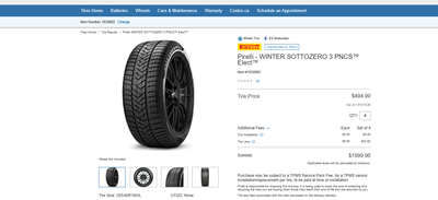 Set of 4 winter tires removed from a Tesla Model Y (2023). These are bare tires (not mounted on rims...