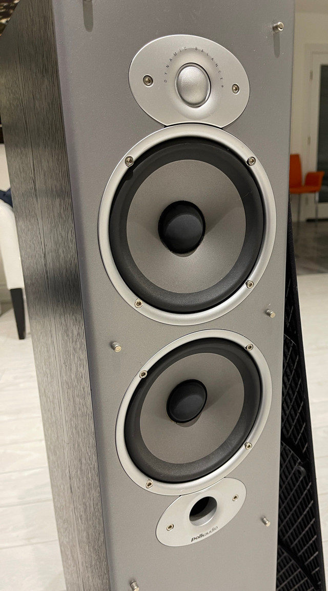Polk audio RT8 speaker。8”W x 12.5” D x40” H.250 w. Works well .  in Speakers in Markham / York Region - Image 4